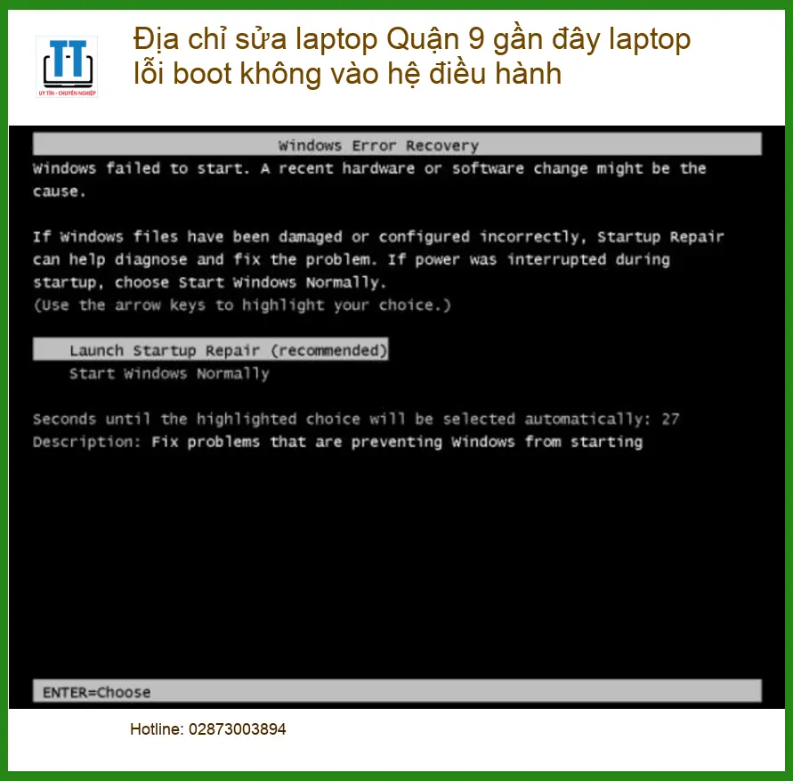 Sửa Laptop Địa chỉ sửa laptop Quận 9 gần đây lỗi boot – Sửa nhanh