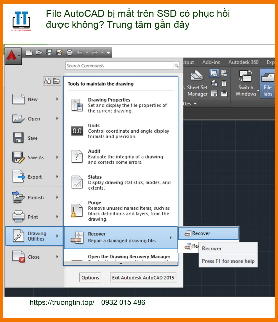 Khôi Phục Dữ Liệu File AutoCAD bị mất SSD? – Trung tâm gần đây