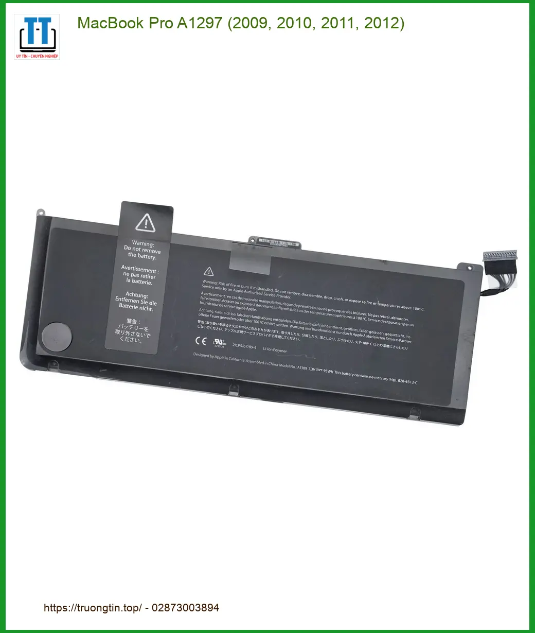 Pin Laptop APPLE MacBook Pro A1297 - Thay Nhanh Giá Rẻ TPHCM