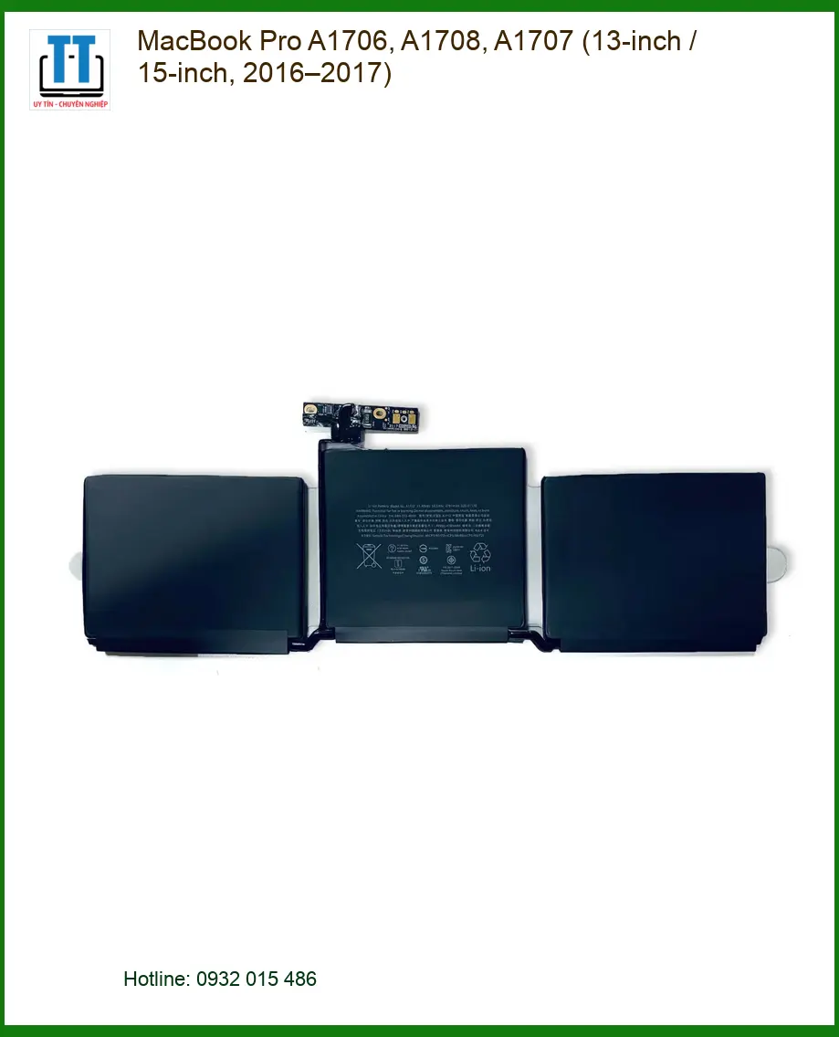 Pin Laptop MacBook Pro A1706 - Thay Nhanh Lấy Liền Tại Trung Tâm TPHCM