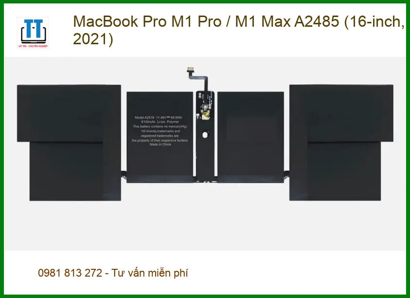 Pin Laptop MacBook Pro M1 Max A2485 - Thay Lấy Liền Tại Cửa Hàng