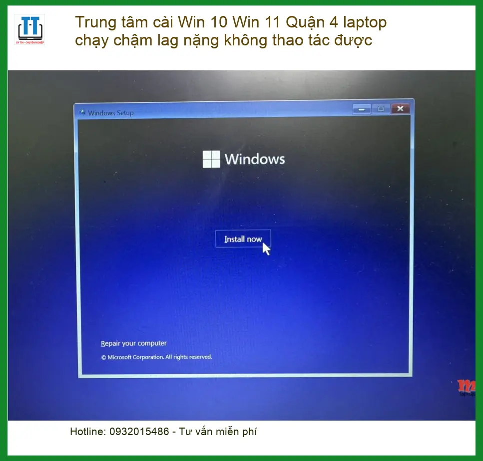 Windows Trung tâm cài Win 10 11 Quận 4 laptop chậm – Địa chỉ hỗ trợ nhanh