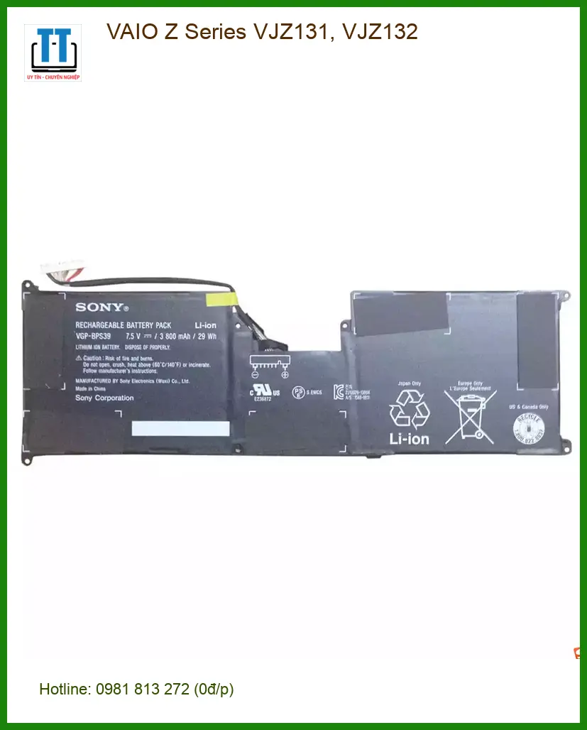 Pin Laptop VAIO Z Series VJZ131, VJZ132 - Thay Pin Nhanh Giá Tốt TPHCM