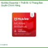 Antivirus McAfee Essential 1 Máy 12 Tháng - Mua Nhanh Giá Rẻ TPHCM