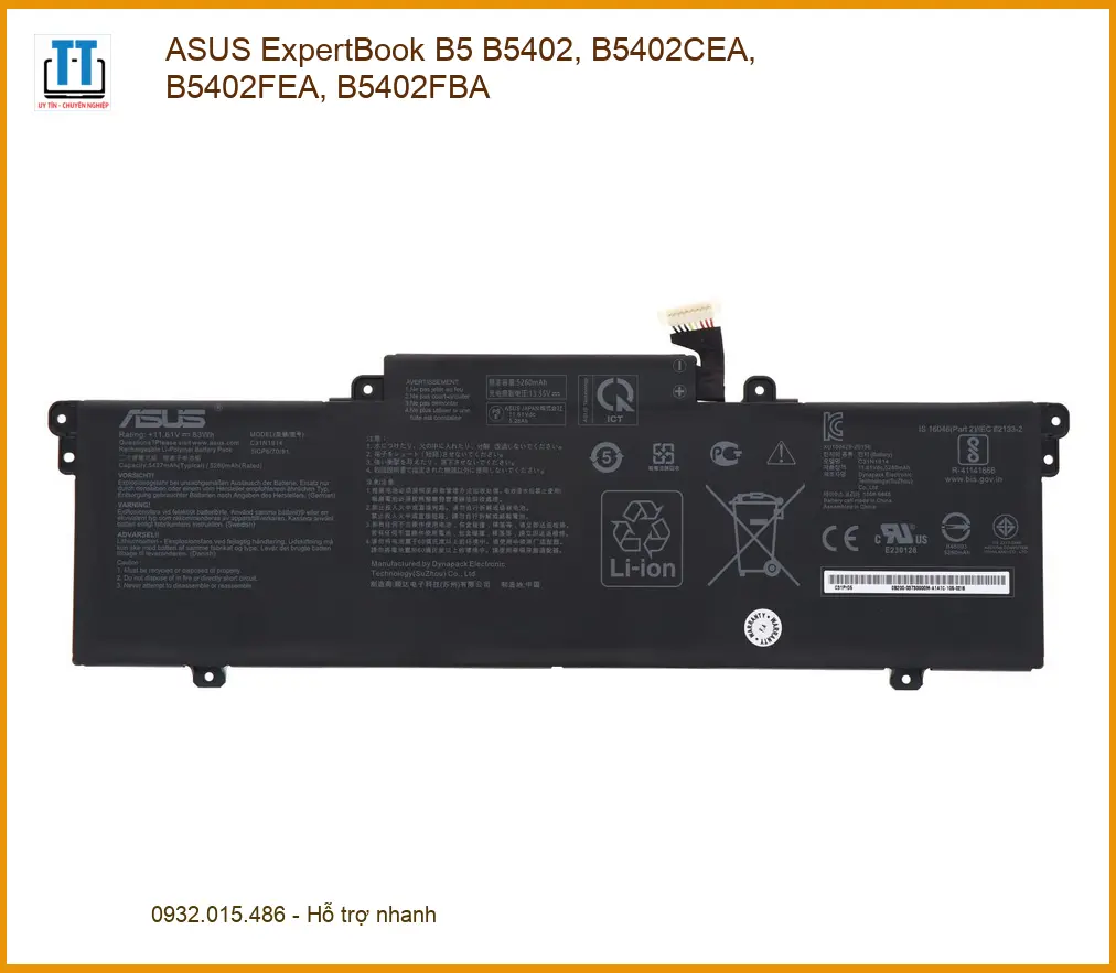Pin Laptop ASUS B5 B5402 - Thay Pin ASUS B5402 TPHCM - Lắp Đặt Nhanh Gần Đây