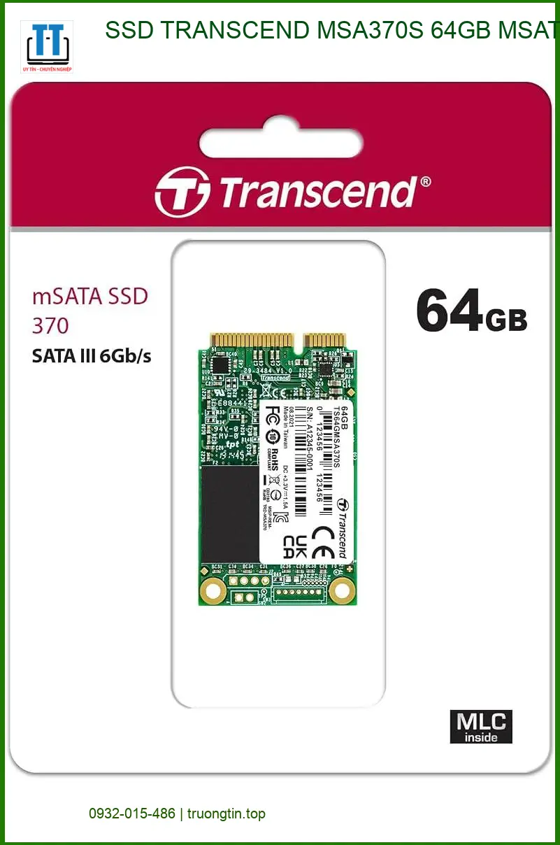 Ổ cứng Laptop SSD TRANSCEND MSA370S 64GB - Lắp đặt tận nơi Giá rẻ TPHCM
